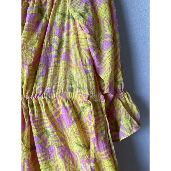 Scoop Off The Shoulder Maxi Dresses Multicolor Medium  8-10 Vacation Floral - Picture 2 of 9